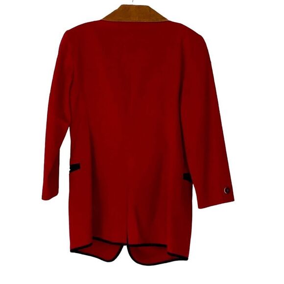 Ruff Hewn Crimson Red Jacket with Suede Lapels Vintage Size Small - Picture 3 of 9